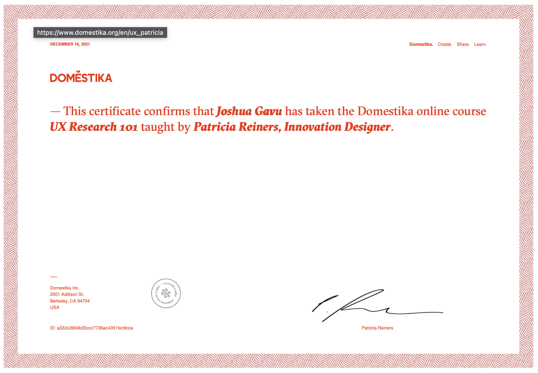 Product School Certificate